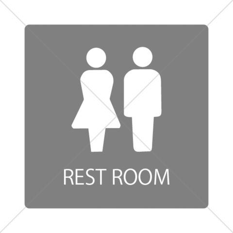 トイレサイン！【トイレマーク・ルームサイン】男女でシンプルに大人っぽくお洒落に！RESTROOM色付きシール！【TOILET・トイレ・レストルーム・RESTROOM】