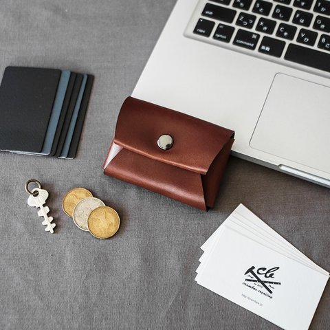 【Mサイズ】Leather Coin Case 本革カードケースコインケース 一枚革仕上げ