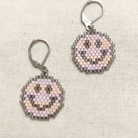 ☺︎パステルボーダーニコちゃんピアス☺︎パステルピンク