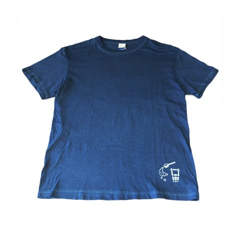 打ち水Tシャツ/藍染め 5.6オンス/ハイクオリティTシャツ/抗菌/防虫/打ち水/本藍染/紺/ネイビー