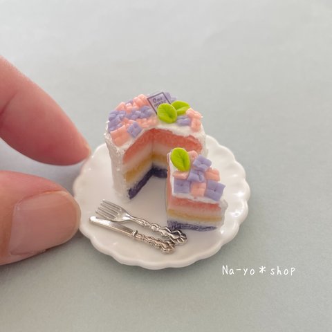 ミニチュア＊紫陽花のケーキ