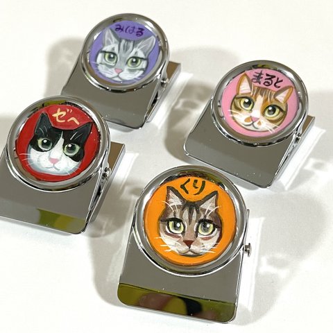 M様専用ページ 猫の似顔絵 マグネット クリップ 