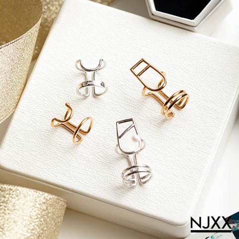 NJXX ネイルリング NAIL TYPE.2 アコヤパール付 / K18 ゴールドコーティング シルバー925 K18GP SV NAIL RING