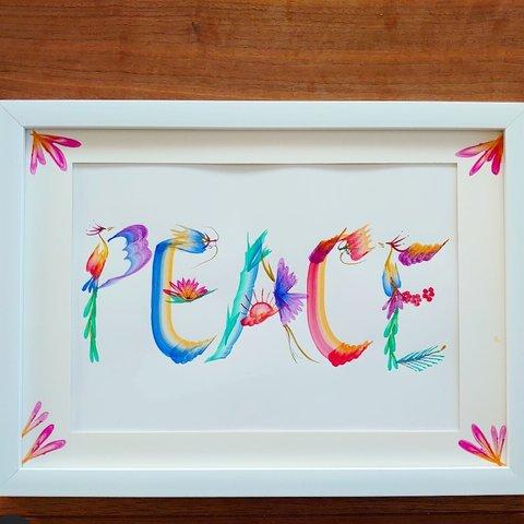 花文字アート「PEACE」