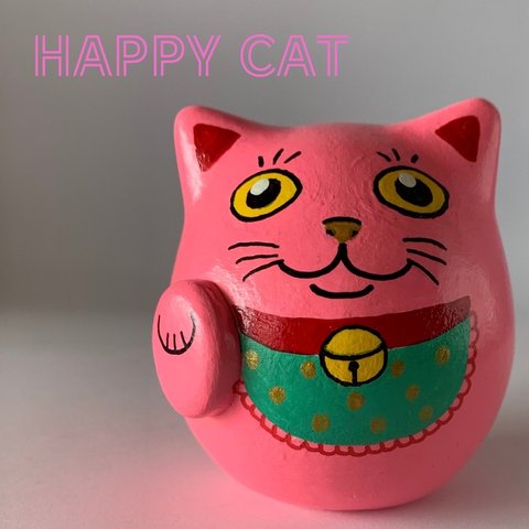 受注作成『HAPPY CAT 招き猫だるま』