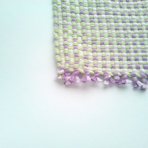 ふっくら手織りハンカチ　コットン100％　201209
