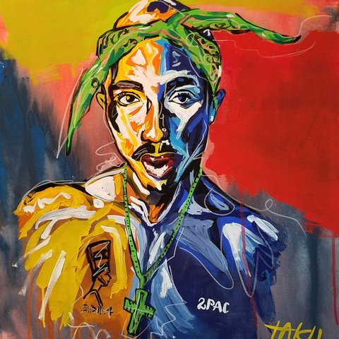 2PAC 原画　キャンバス727×606 送料無料