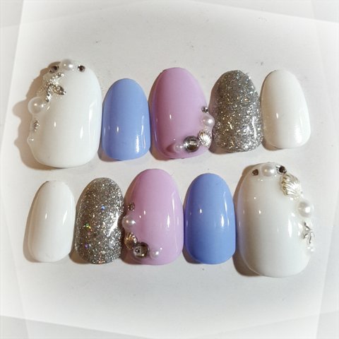 Silver Marine Nail Purple×Aqua