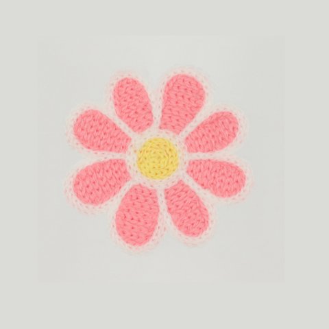 カギ針ワッペン 花マーガレット おしゃれ  刺繍 手芸 かわいい オリジナル 子供 子供服 男の子 女の子 アップリケ バッジ ハンドメイド アレンジ リペア ママ