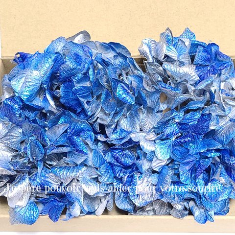 シルバー ブルー　アレンジ加工❣　ゆめあじさい　プリザーブドフラワー　花材　レジン　ハーバリウム