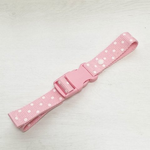 【子供から大人まで使える】1点限定＊リュックひも ずり落ち防止ベルト☆ピンクドット