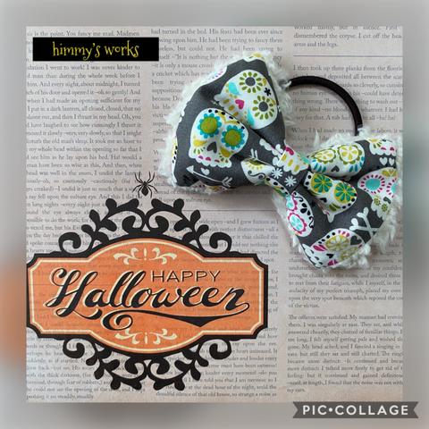 存在感抜群！ふわもこ☆USAコットンのハロウィンゴム Lサイズ☆Sugar Skull 