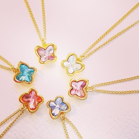 LuckyPapillon Necklace ～RosePeach～