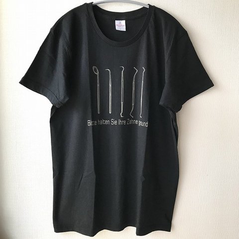 SALE＆送料無料！一点限り 歯科器具Tシャツ　黒