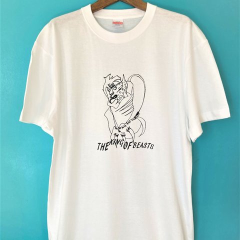 2枚以上ご購入で30%OFF！【コットン　オリジナル　プリント　Tシャツ ＜LION（百獣の王　ライオン）＞】