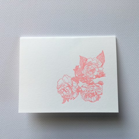 活版印刷カード　ばらの花