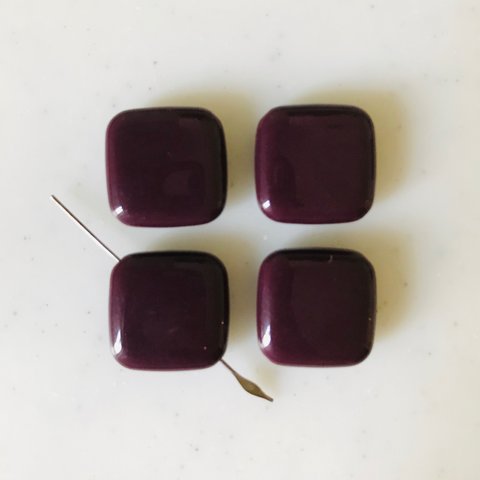 Wine Red Square Beads