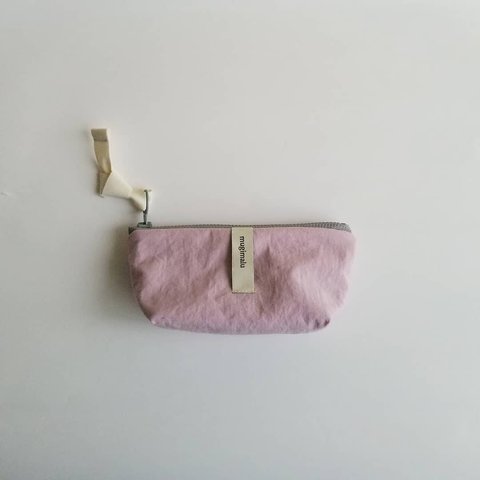 poitto16 マチ５ 天然色素染NYLON POUCH ..Rose..