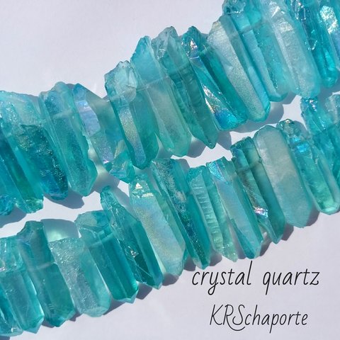 crystalquartzオーロラ加工【グリーン】６個