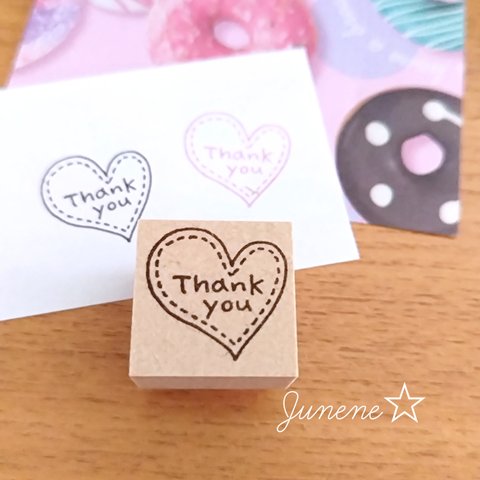 Thank youはんこ(ステッチハート)