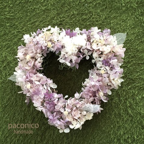 wedding heartリース １点のみ＊purple プリザーブドフラワー＊