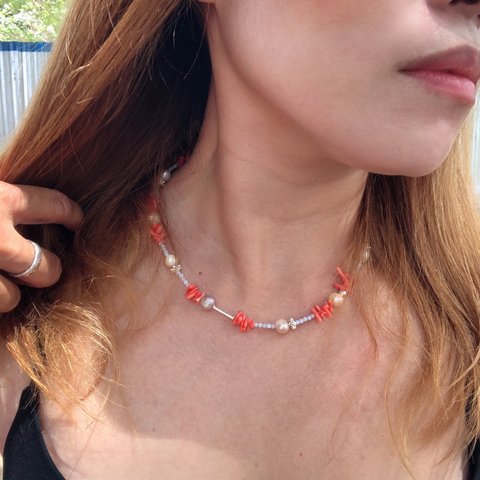 coral reef necklace & choker
