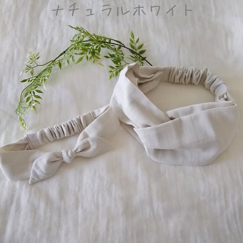 natural white𓆸ママとベビーのおそろいヘアバンド𓂃𓐍latte color baby&kids hairband