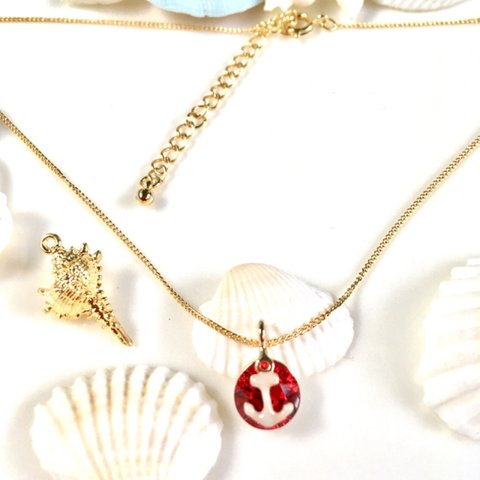 ⛵️Sea necklace    アンカー・ライトシャム🔱🔱🔱マリンネックレス