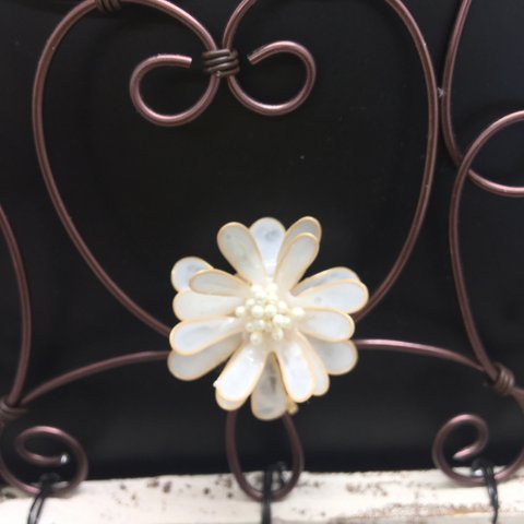 ホワイト小菊のポニーフック