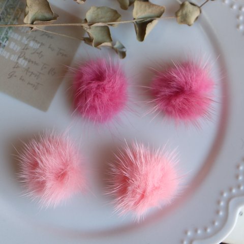 〈4pcs〉フェイクファー pink set