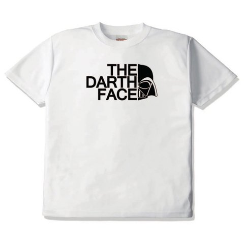 【送料無料】【新品】THE DARTH FACE ダースフェイス Tシャツ パロディ おもしろ 白 子供 キッズ サイズ プレゼント