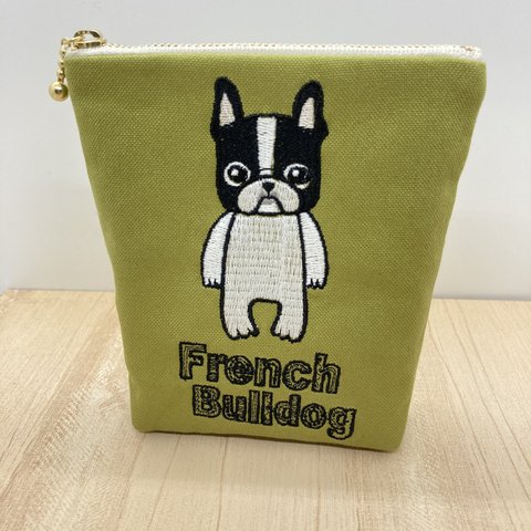 《再販…》刺繍ポーチ（French Bulldog）