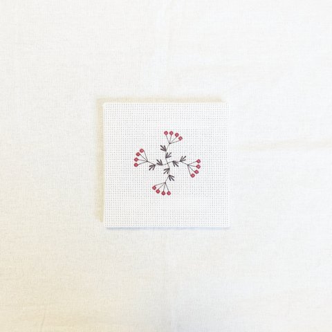 【ファブリックパネル】刺繍　お花　クロスステッチ