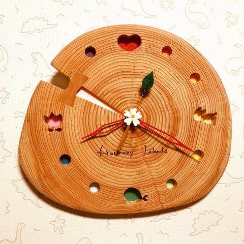 国産檜の年輪時計(受注製作品）