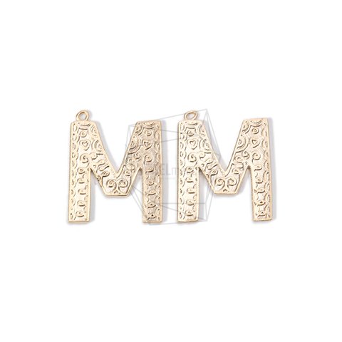 PDT-1631-MG【2個入り】アルファベットMペンダント,Alphabet M Pendant