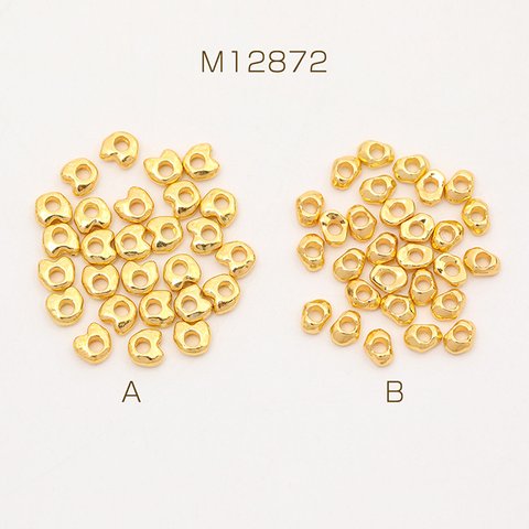 M12872-B  90個  スペーサービーズ 不規則型 ゴールド  3 x（30ヶ）