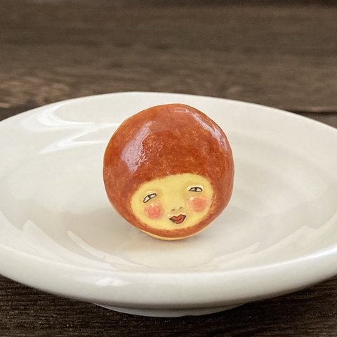 「どら焼き」のピンブローチ