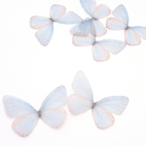 ちょうちょのパーツ 3cm   オーガンジー・シフォン素材  蝶々パーツ  シジミ蝶 ダークブルー グレー 38