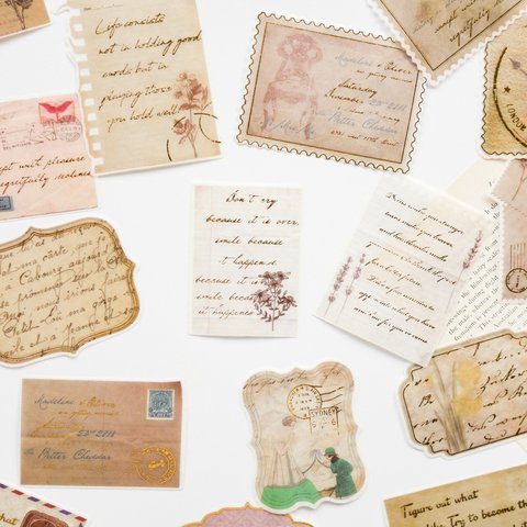 箔押し　フレークシール　40枚　letters from the past　[AW212]