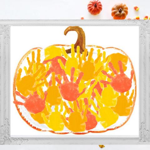 ハロウィン かぼちゃ 手形アート 