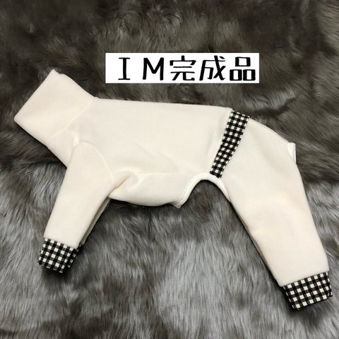 イタグレ服★★セール中★★ＩＭ完成品★ フリースロンパ(ギンガム黒)