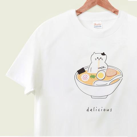 〈 ロンTへの変更もできます 〉ねこ&ラーメン Tシャツ