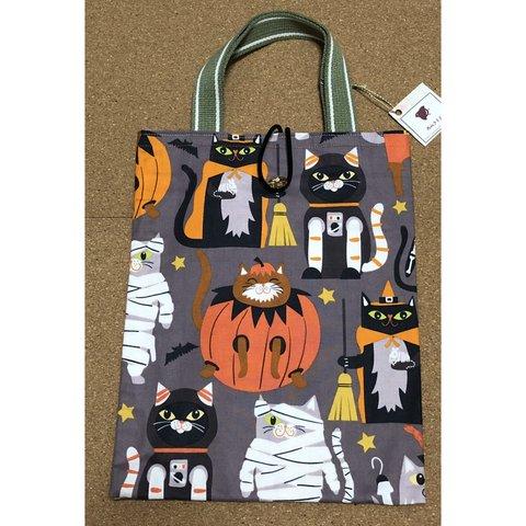 B5サイズの入る手提げバッグ【ハロウィン猫】