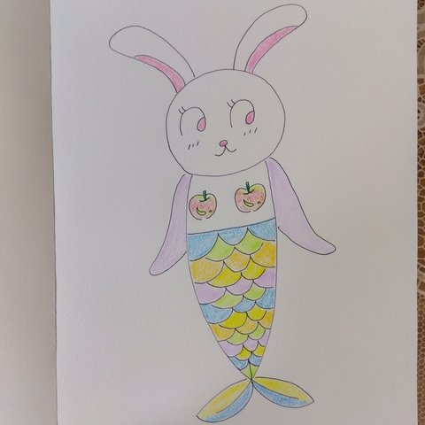 パステル人魚うさぎ🐇イラスト