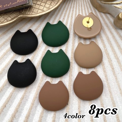  【cbtt6837acrc】【4color 8pct】【21x22mm】mat color cabochon　