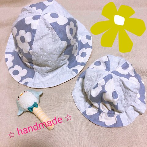 🌷👒ハンドメイド　チューリップハット　親子コーデ👒🌷