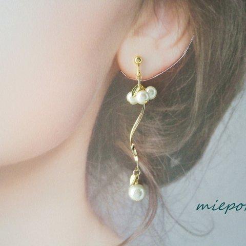 Pearl♡line♡pearl　イヤリング(ピアス）