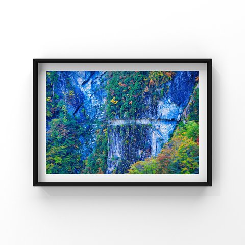 山岳風景写真 〜Horizontal Road〜 （黒部峡谷･下ノ廊下･水平歩道･北アルプス･紅葉･登山／送料無料）