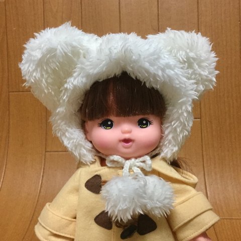 メルちゃんのもこもこクマ耳帽子