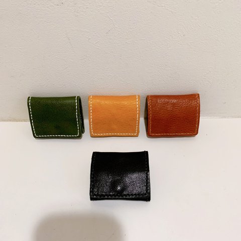 姫路レザーBOXコイン財布◆黒　コインケース　手のひらsize  ミニマム　ミニ財布　小銭財布